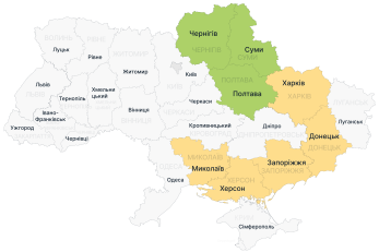 A map of ukraine.