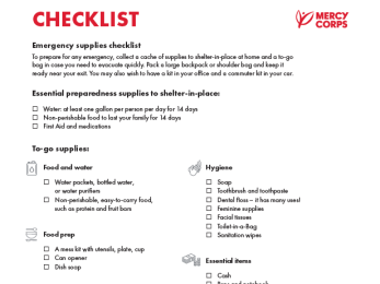 An emergency supplies checklist.