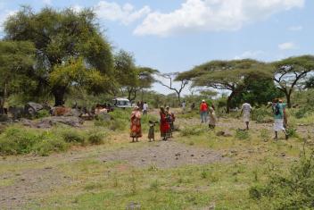 Families head home after visiting the Mercy Corps mobile health clinic. These mobile units are often the only medical care accessible to pastoralist communities.