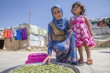 Iman and her 6-year-old daughter, Israa, are Syrian refugees in Lebanon, where resources to support the refugee population are scarce. Through Mercy Corps' livelihood program in her community, Iman earned income to help them cover their basic needs. PHOTO: Ezra Millstein/Mercy Corps