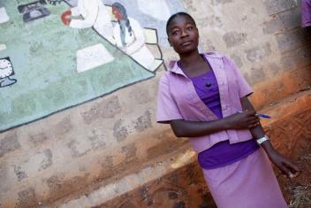 Getahun, 19, used to make beer and sell it in her village to cover school fees. “My family could not send me to school,” she says. Now that she has a scholarship, “I don’t feel like a burden anymore.”