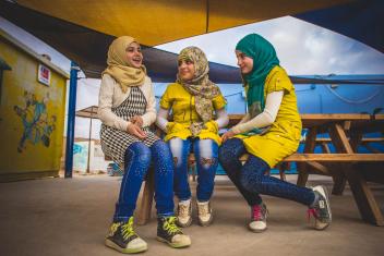 Mercy Corps’ child-friendly spaces provide a place for young refugees to read, learn and make friends. Photo: Sean Sheridan/Mercy Corps