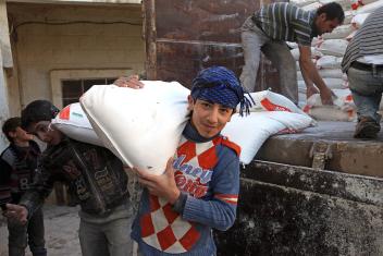 In the northern countryside of Syria, flour shortages caused bakeries to close or ration bread to people. We distributed flour to bakeries and cash assistance to families to help people buy food and keep local economies afloat. (Photo: Cassandra Nelson, 2013)