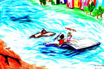 Hajar, 16, Jordan, Winning poster; “I feel strong when I talk about education! Because education is what empowers me.”