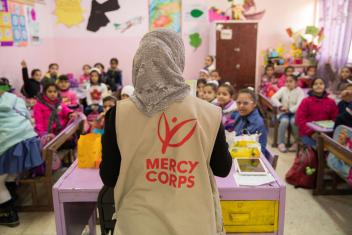 In Jordan, a lack of resources for children with disabilities keep many refugee children with disabilities from attending school. Our teams work in camps and communities to help kids join their classmates in school by training teachers, creating awareness, and building and repairing accessibility equipment. (Photo: Ezra Millstein, 2019)