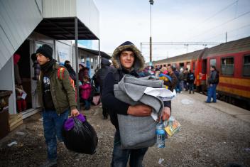 Mercy Corps also provided travel assistance and information to refugees, like Ahmed, who crossed through Greece, Macedonia and Serbia to reunite with his brothers in Germany. Since Ahmed made his journey, we’ve partnered with other humanitarian organizations to develop an app allowing refugees to get vital information and help through their phones. (Photo: Sumaya Agha, 2016)