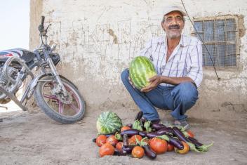 Today, more than 12.4 million people in Syria still don’t have enough to eat. Many communities struggle with the food shortages that come with prolonged violence, so our teams have connected landowners with expert farmers, like Abu Goubran, and innovative farming techniques to increase local harvests. (Photo: Ezra Millstein, 2017)