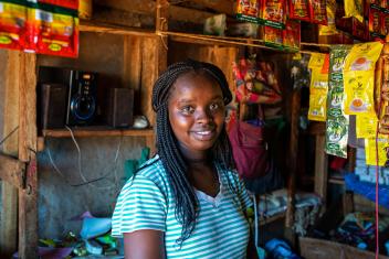 Rael can’t continue on to a university until she’s paid her school fees. With the business training she received from a Mercy Corps group aimed at building opportunities for young women in Kenya, she’s opened a shop to pay off her debt and unlock her future.