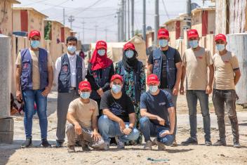 Mercy Corps' Water, Sanitation, and Hygiene (WASH) team in Iraq supports 7,400 people with clean water and sanitation services at the Debaga displacement camp.