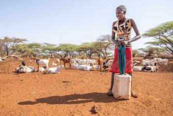 In Ngilai, Kenya, Nareu Letwamba fetches water for her family every morning as the Horn of Africa faces an unprecedented drought.