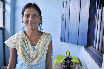 The Community Health and Advancement Initiative (CHAI) in India, funded by The Starbucks Foundation, allowed Sokila to receive training from a local polytechnic college and start a tailoring business for women in her own home. The program set her on a new path for economic opportunity, and she hopes to one day become a tailoring institute instructor to teach other girls these skills.