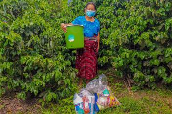 Oralia is a Guatemalan coffee farmer, mother, and one of more than 1.1 million people Mercy Corps and The Starbucks Foundation reached through our COVID-19 Response program across Indonesia, Colombia, Guatemala, India,  Ethiopia, and Kenya.