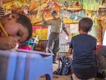 Ahmad in a classroom