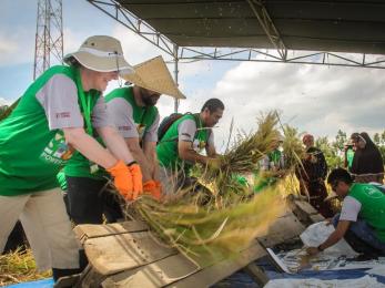 Mercy corps employees doing agricultural work