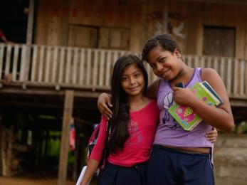 Violence is a daily risk for children like lucia* (right) and elena*, who attend a rural boarding school in colombia. mercy corps is working to make these schools safer by ensuring students receive the full-time care they need to stay protected and healthy. all photos: miguel samper for mercy corps