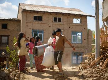 Villages on the outskirts of kathmandu had been overlooked by relief efforts until our team reached them with emergency supplies this week. all photos: miguel samper for mercy corps