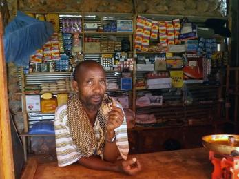 Mohamed in a small shop