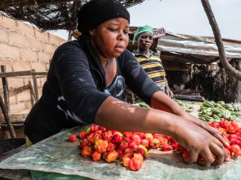 Woman with vegetables