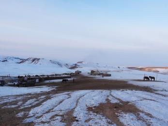 Winter in gobi-altai province, mongolia