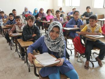 Students at desks in jordan