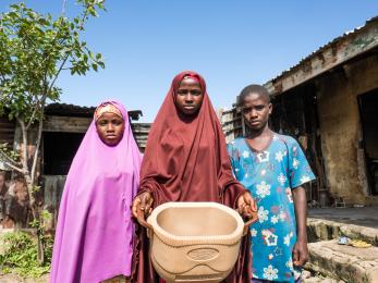 Nigerian siblings struggling with hunger.