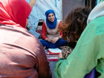 Suzanne leading a women's group