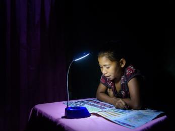 Girl doing homework at desk