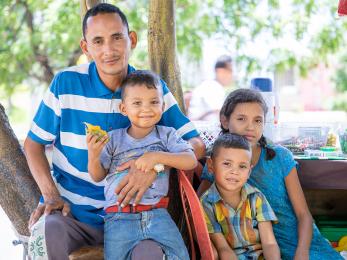 A man with three children in colombia