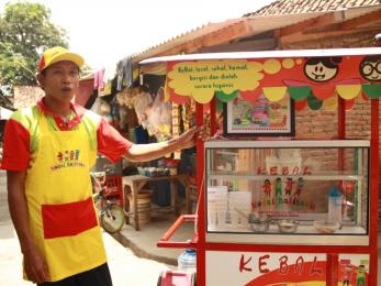 Man with food cart