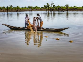 Two men fishing