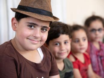 Children smiling at camera