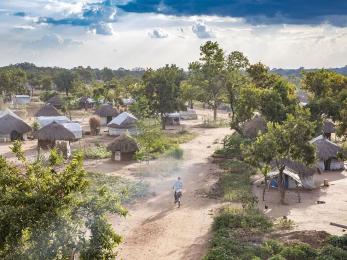 Aerial shot of a village