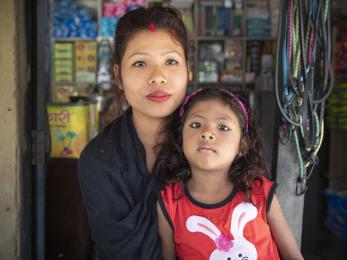 Mother and daughter in nepal