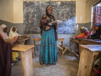 The right support can be transformative for youth in nigeria. suwaiba, 18, was so inspired by what she learned in mercy corps’ safe space that she started leading her own, to help other girls in her community. photo: ezra millstein/mercy corps