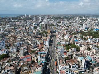 An aerial view of the city of mombasa in kenya.