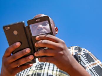 Man using mobile phone